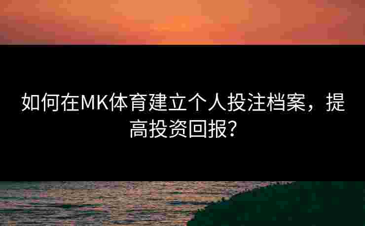 如何在MK体育建立个人投注档案，提高投资回报？